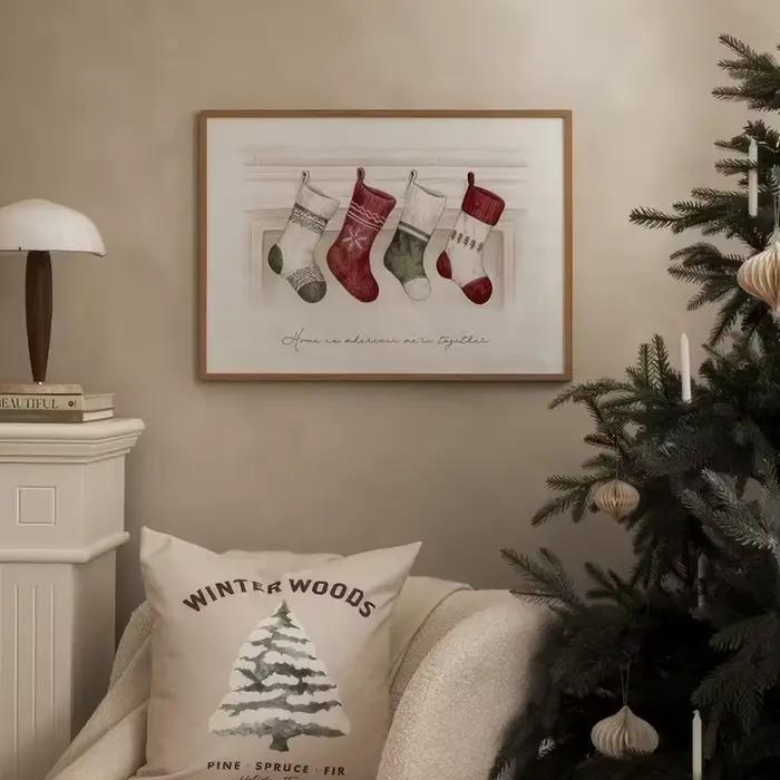 Affiche de décoration de boule d'arbre de noël