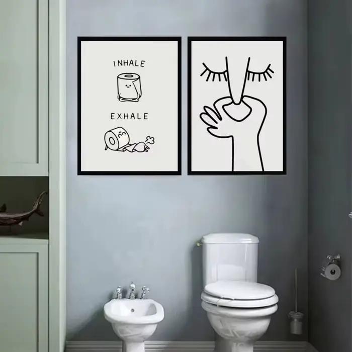 Affiche de salle de bain humoristique et amusante