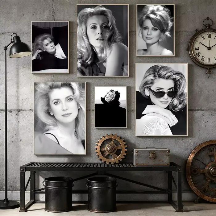 Affiche autocollante HD de la actrice française C-Catherine Deneuve