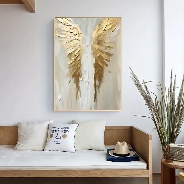 Peinture sur toile imprimée ailes dorées