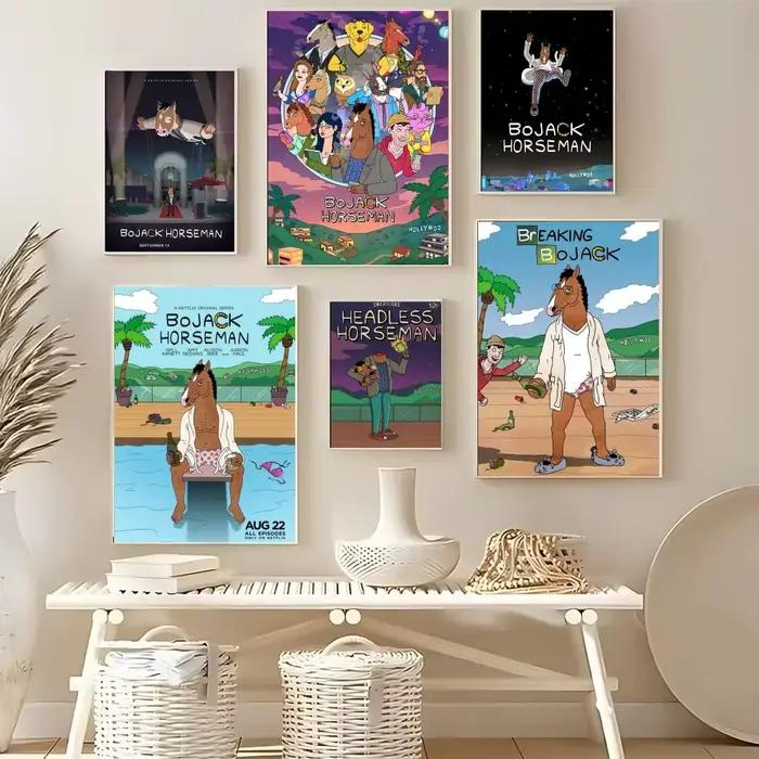 B-BoJack – affiche de dessin animé H-Horseman, Art mural polyvalent pour salon, chambre à coucher, bureau, couloir, Bar |   Idée cadeau de décoration d'intérieur