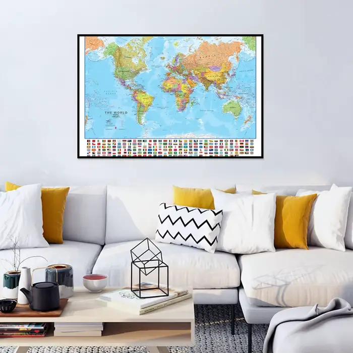 Affiche de carte du monde