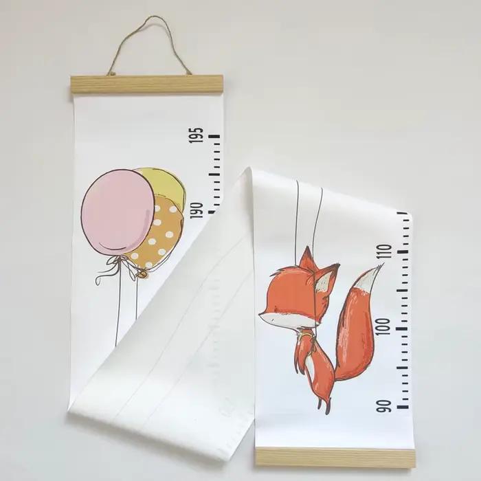Tableau de croissance mural en bois pour bébé, décoratif, avec règle de mesure de la hauteur, autocollant mural amovible pour chambre d'enfant