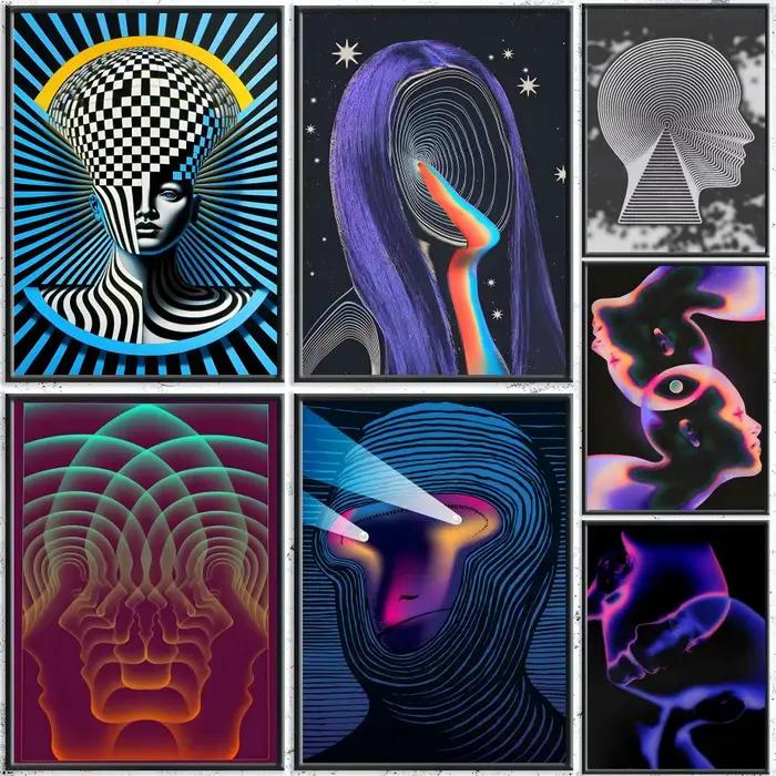 Affiche d'art futuriste abstrait