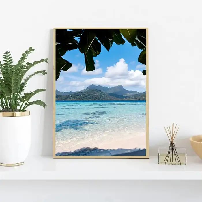 Affiche de paysage marin nordique moderne bleu ciel mer plage océan vue toile peinture impression mur Art photos pour salon décor à la maison