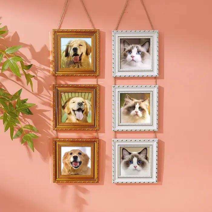 Trois cadres photo vintage en plastique