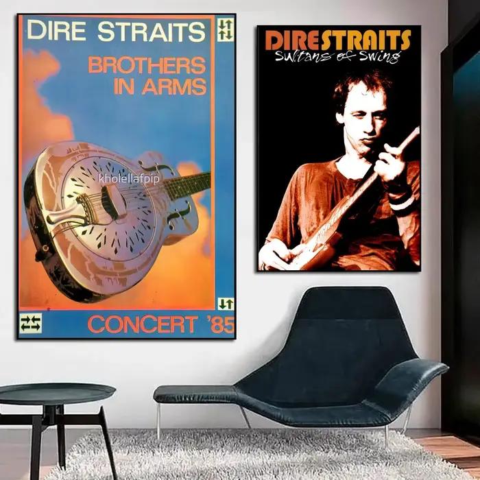 Chanteur d-dire s-straits Rock Band affiche HD Art collant mur étanche maison Anime film