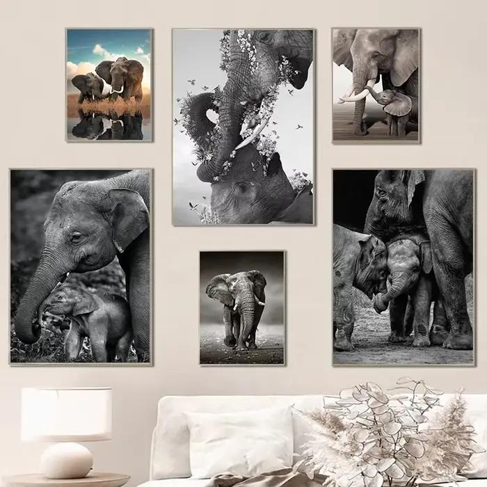 Affiches de famille d'éléphant quelque part
