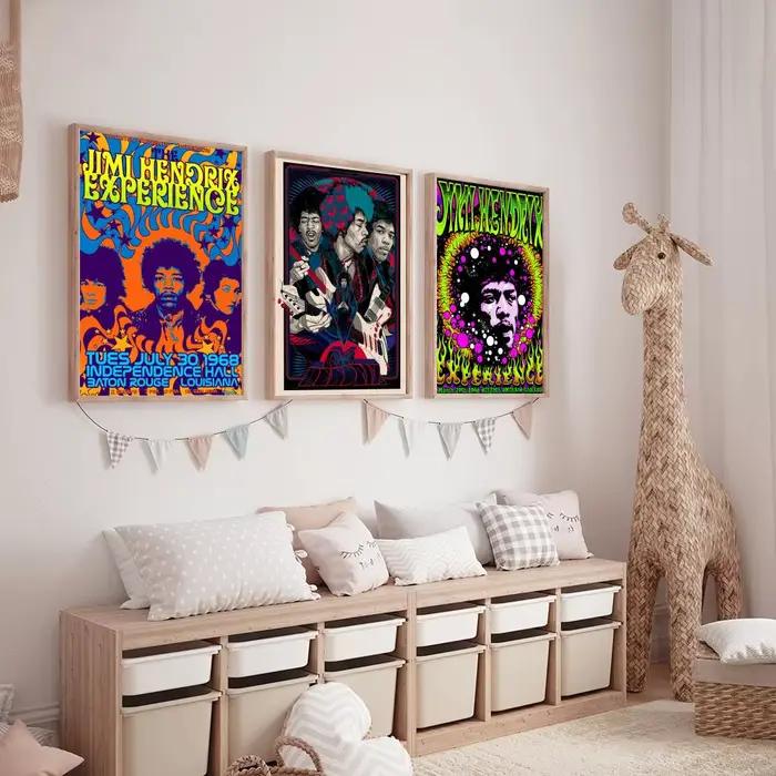 SINGER J-JIMI H-HENDRIX peinture calligraphie toile affiche: sans plis imperméable Durable tous les espaces décoration murale