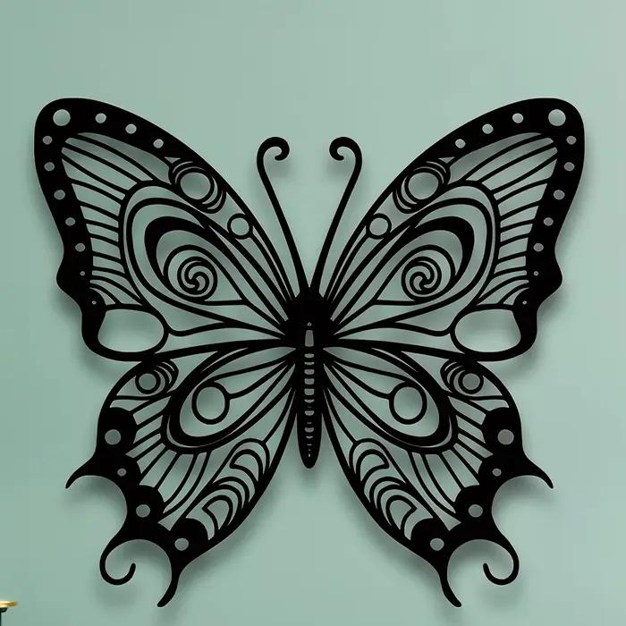 Décoration murale en métal en forme de papillon