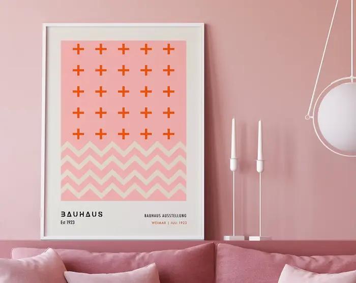 Affiche en toile géométrique moderne Bauhaus, imprimés rétro d'art mural de salon, peinture murale décorative pour la maison du milieu du siècle