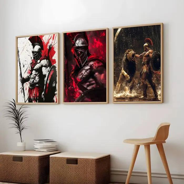 S-sparta 300 guerrier film célèbre affiche toile peinture affiche avec impressions maison chambre salon décoration cadeau
