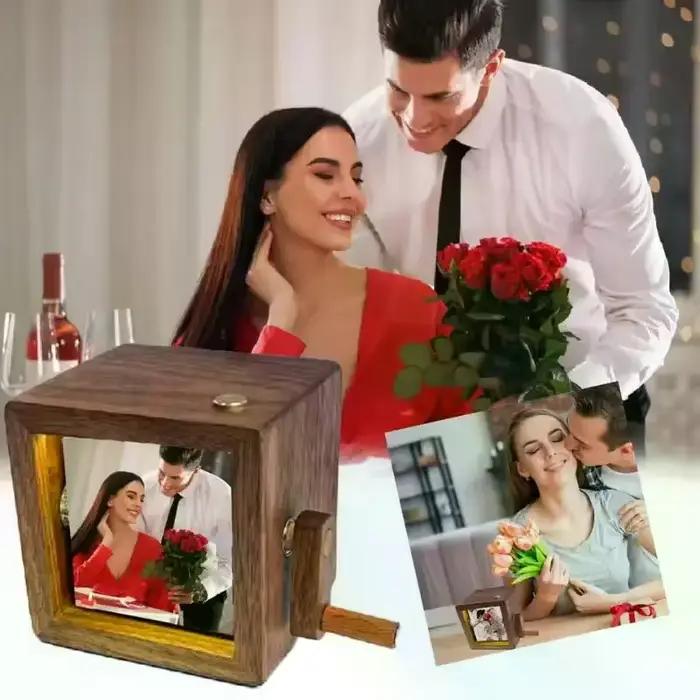 Cadre photo décoratif avec option rabattable alimentée à la main