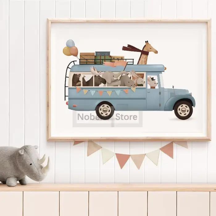 Affiche d'animaux amusants sur voiture