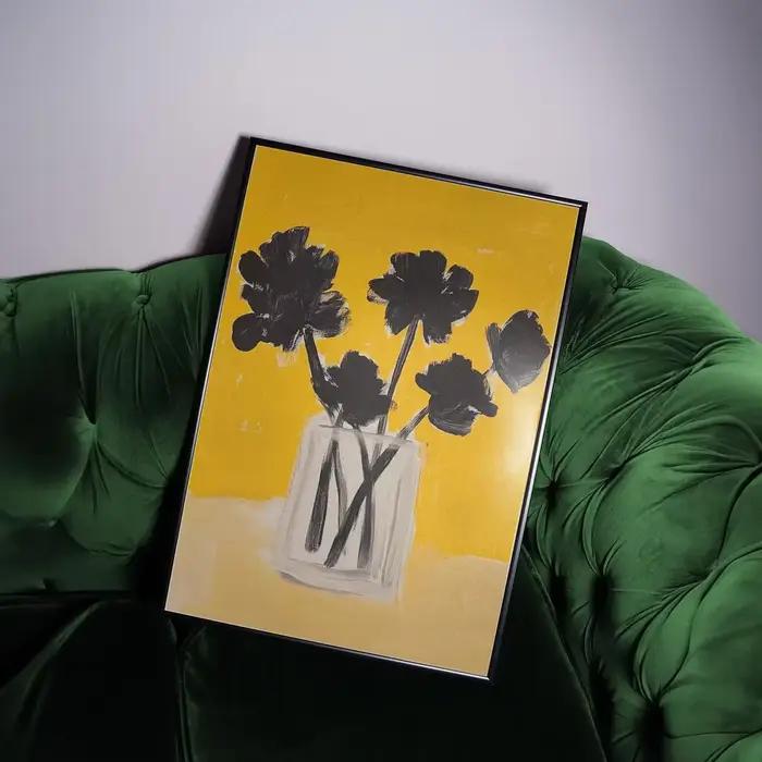 Impression d'art mural floral abstrait