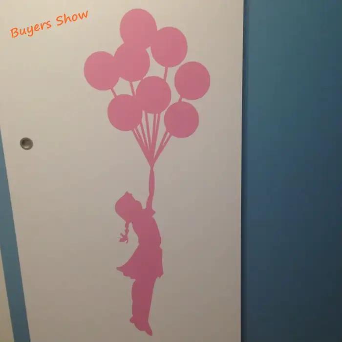 Autocollant Mural en Vinyle avec Ballon Flottant Banksy