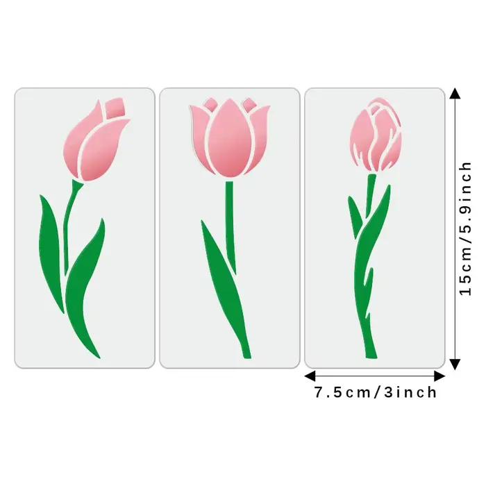 Pochoirs en forme de tulipe