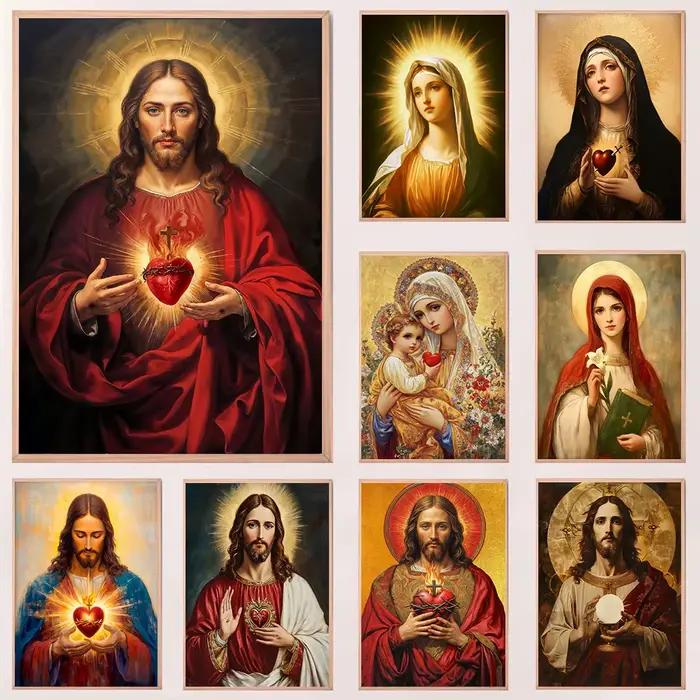 Affiches d'art chrétien sacré cœur jésus