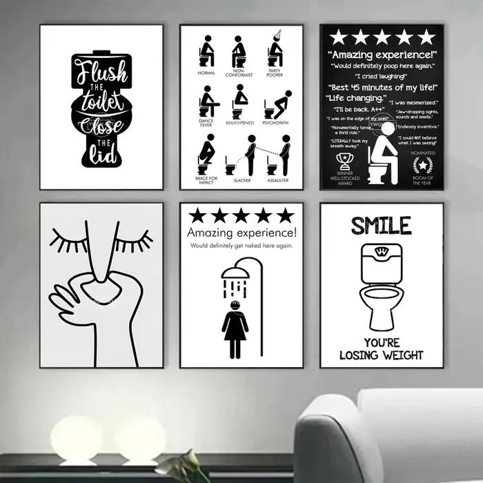 Affiche de salle de bain humoristique et amusante