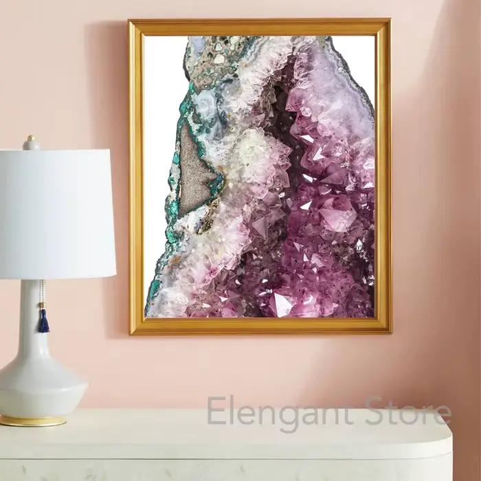 Affiche de tableau d'identification de cristal et d'agate imprimée