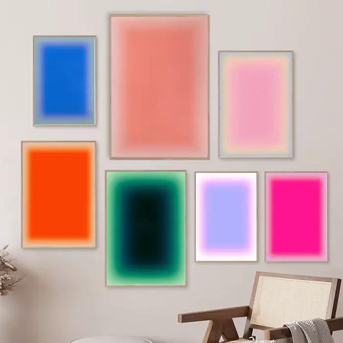 Affiche d'aura colorée imprimée d'art dégradé