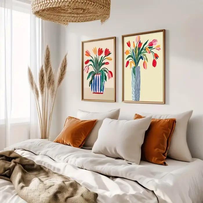 Art mural tulipe coloré