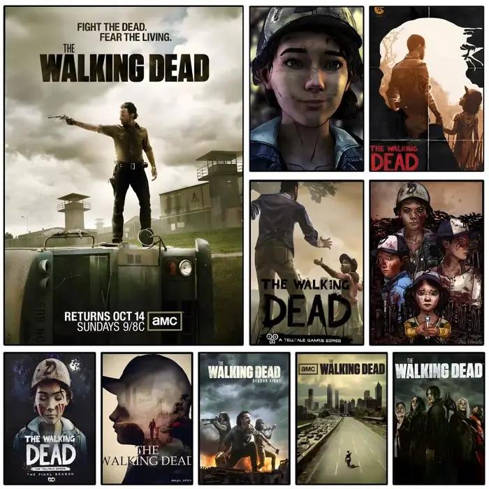 C-Classic Games T-The Walking D-Dead Second Poster autocollant artistique auto-adhésif en papier imperméable