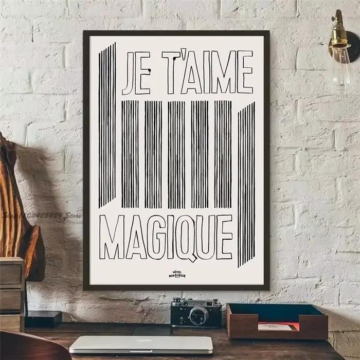 Moderne nordique rétro Art rouge amour pomme Simple français abstrait