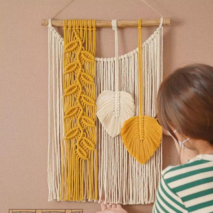 Tapisserie murale Boho en macramé