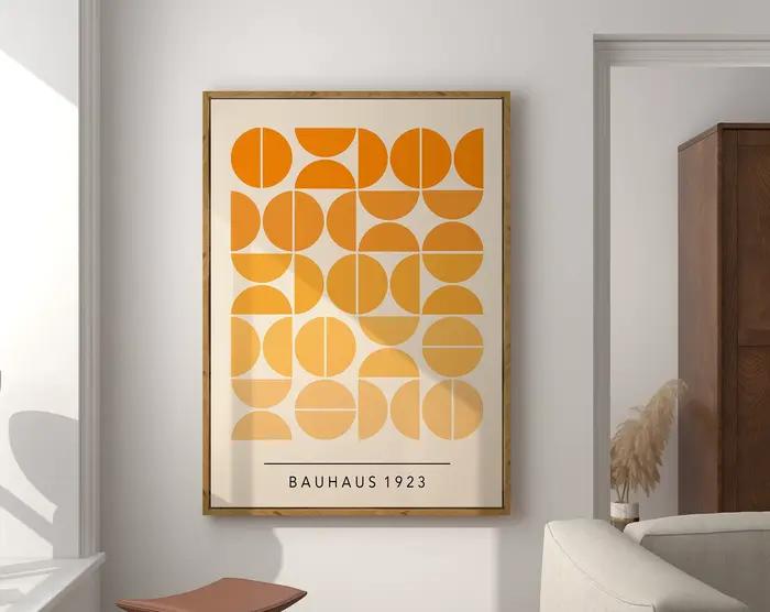 Affiche en toile géométrique moderne Bauhaus, imprimés rétro d'art mural de salon, peinture murale décorative pour la maison du milieu du siècle
