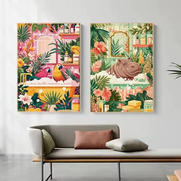 Affiches d'art d'animaux de la Jungle tropicale
