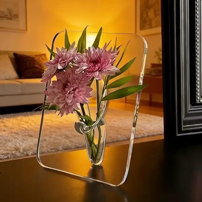 Vase Moderne en Acrylique Transparent