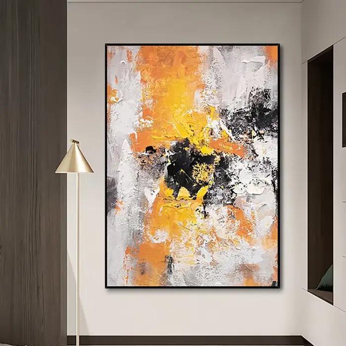 Peinture à l'huile abstraite sur toile faite à la main