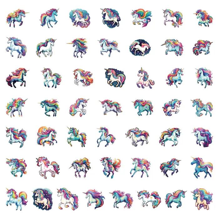 Autocollant licorne de dessin animé mignon