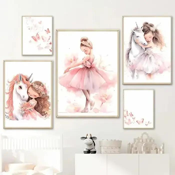 Affiche de ballerine rose