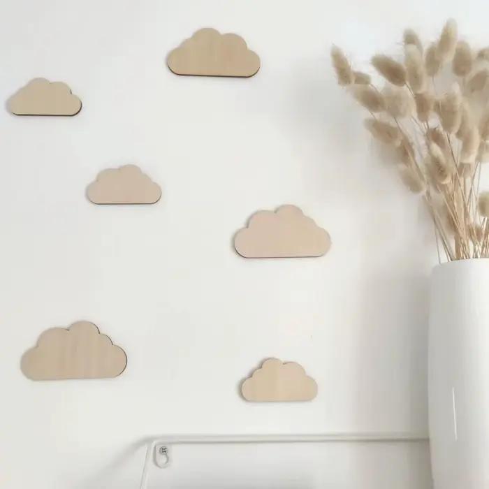 Autocollants muraux créatifs fleurs auto-adhésifs en bois