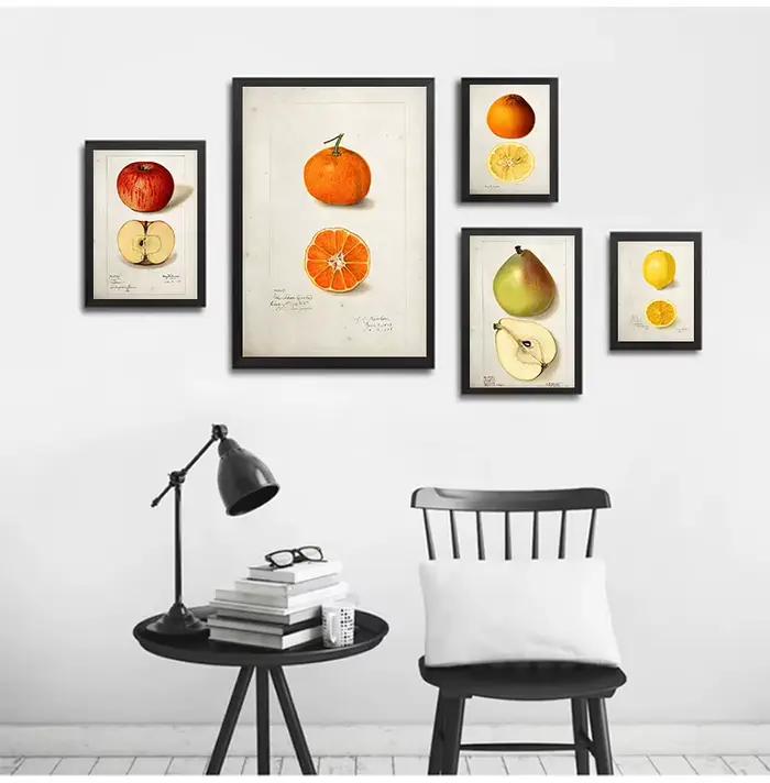 Affiche de cuisine de fruits vintage