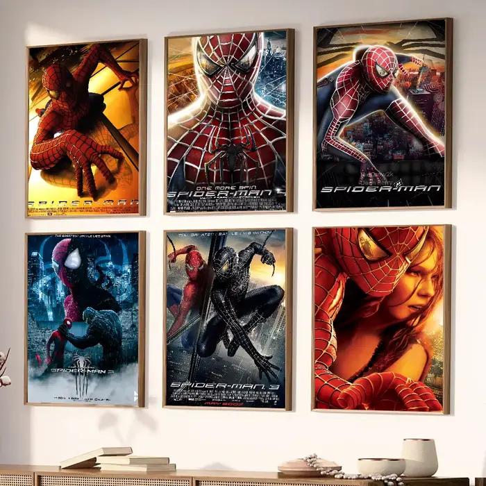Avengers M-Marvel Spider-Man affiche de film autocollants salon chambre entrée café mur Art décoration peinture