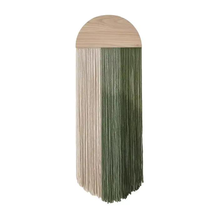 Tapisserie créative, panneau en bois semi-circulaire tissé à la main