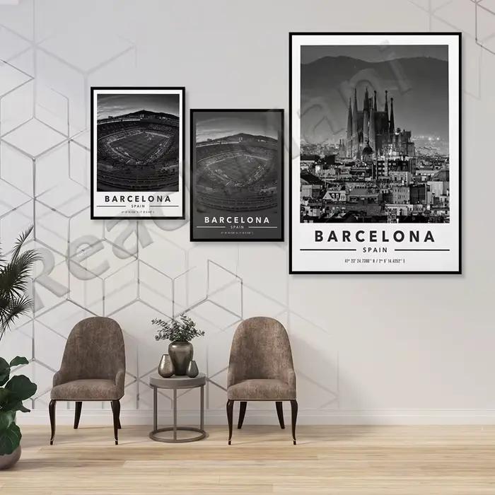 Barcelone City and Coordinates Print
