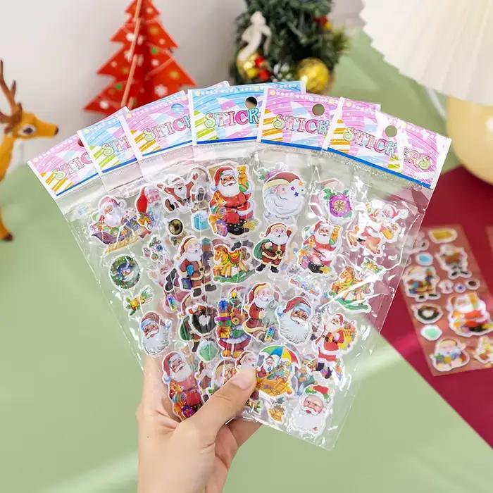 Autocollants à bulles 3D dessin animé père noël