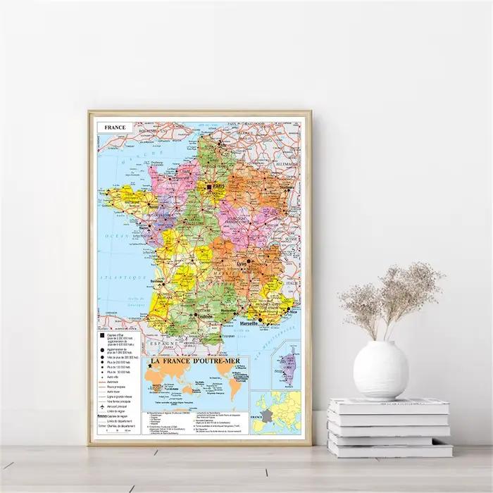 Grande affiche de la carte des transports de la France