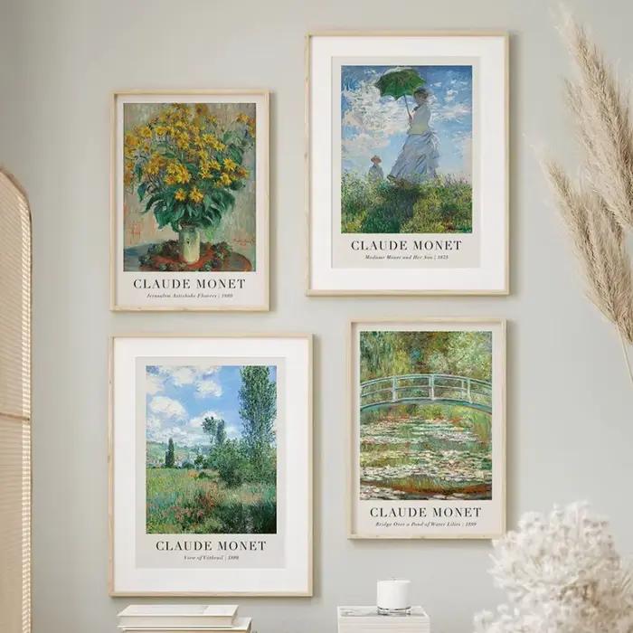 Affiches d'art abstrait classique scandinave de Claude Monet