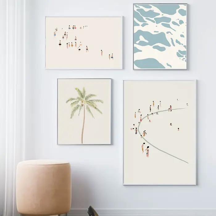 Peinture sur toile abstraite de vague