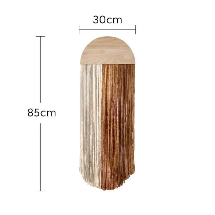 Tapisserie créative, panneau en bois semi-circulaire tissé à la main