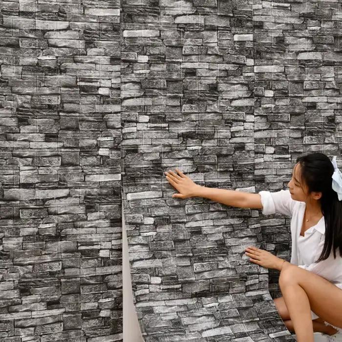 Papier peint imperméable à motif de brique 3D