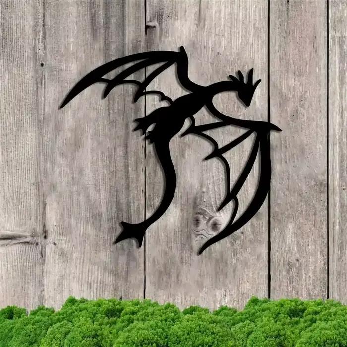 Art mural en métal de dragon