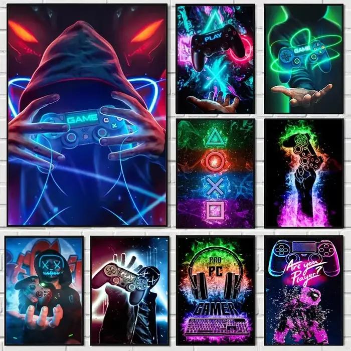 Tableaux, affiches et impressions sur toile style punk pour salle de jeux