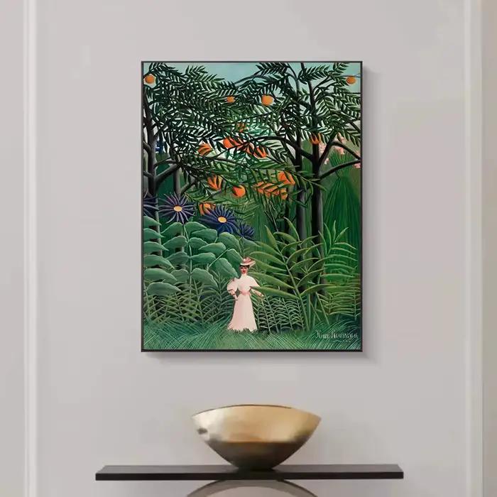 Henri Rousseau célèbre peinture exotique forêt Jungle affiche toile