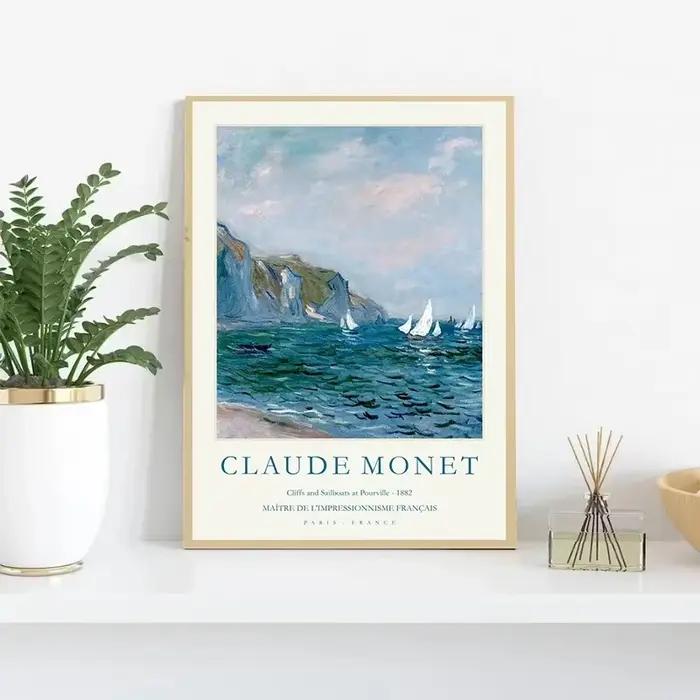 Affiche d'exposition de paysage Vintage de Claude Monet